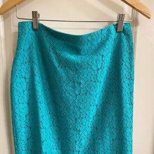 Turquoise lace skirt